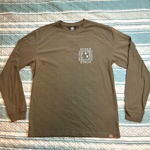 Dickies Worldwide Playground Graphic Long Sleeve Shirt Size Small Green